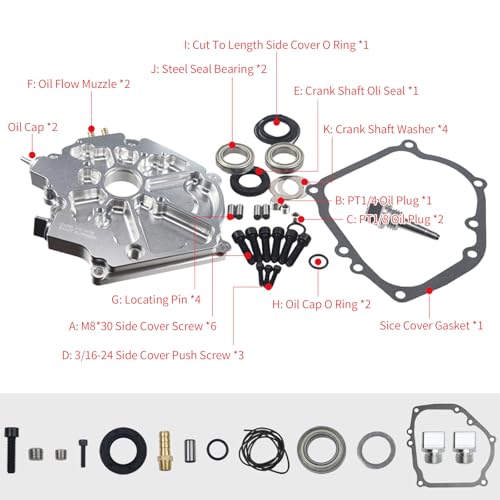 pinkhatcat Dual Bearing Billet Side cover For GX200/Clone 196 Predator Hemi, Ghost, Tillotson 212 and 224 Engine Silver - Image 2
