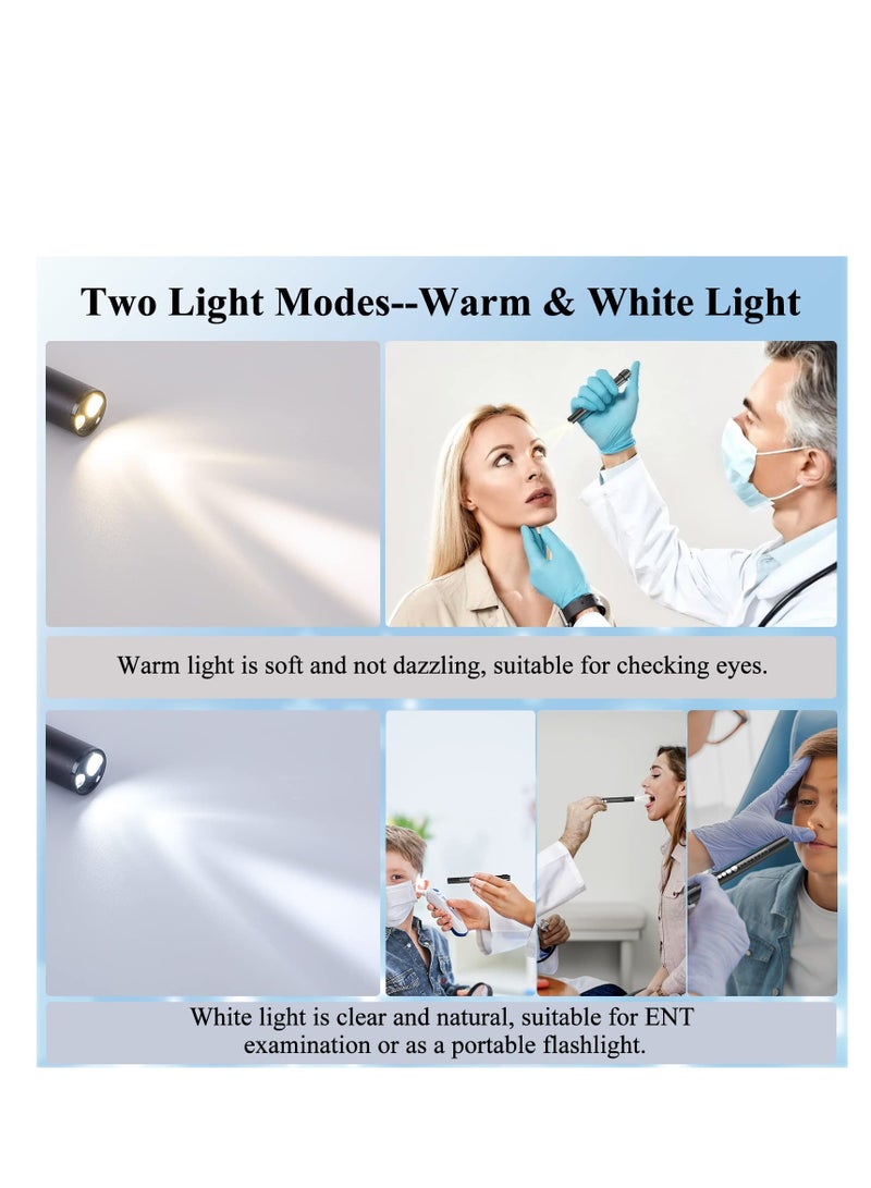 SYOSI Rechargeable Pen Light with Pupil Gauge LED Penlights for Nurses Doctors, Warm/White Light, USB Rechargeable Medical Penlight Gifts for Nurses Nursing Student (Black) - Image 4