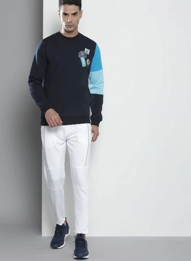 The Indian Garage Co  The Indian Garage Co Men Regular Fit Colourblocked Crew Neck Full Sleeves Sweatshirt  | Best Price UAE