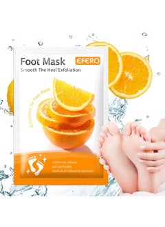 efero 3 Pieces Foot Peeling and Exfoliating Mask, Dead Skin Removing Sock - Avocado, Orange, Peach  - Image 2