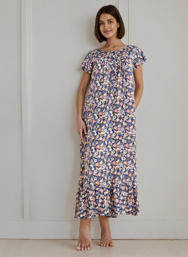 سبلاش فيڤ قميص نوم بطبعة زهور - Image 2