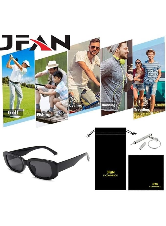 Sunglasses For Women Men Vintage Square Frame   Protection Narrow Fashion Eyewear, Black, One Size - Image 2