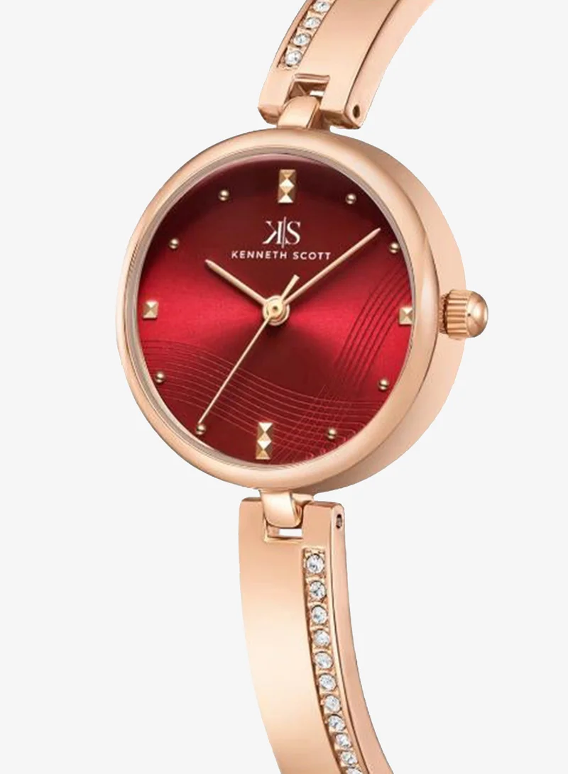 Kenneth Scott Red Women's Alloy Analog Watch K23506-RBKR - 28 mm for Women | Best Price UAE