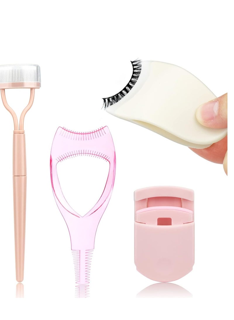 SYOSI 4 in 1 Eyelash Applicator Tool Kit, False Lash Clip Portable Curlers Separator Mascara Comb Buddy Set for Women Girls - Image 1