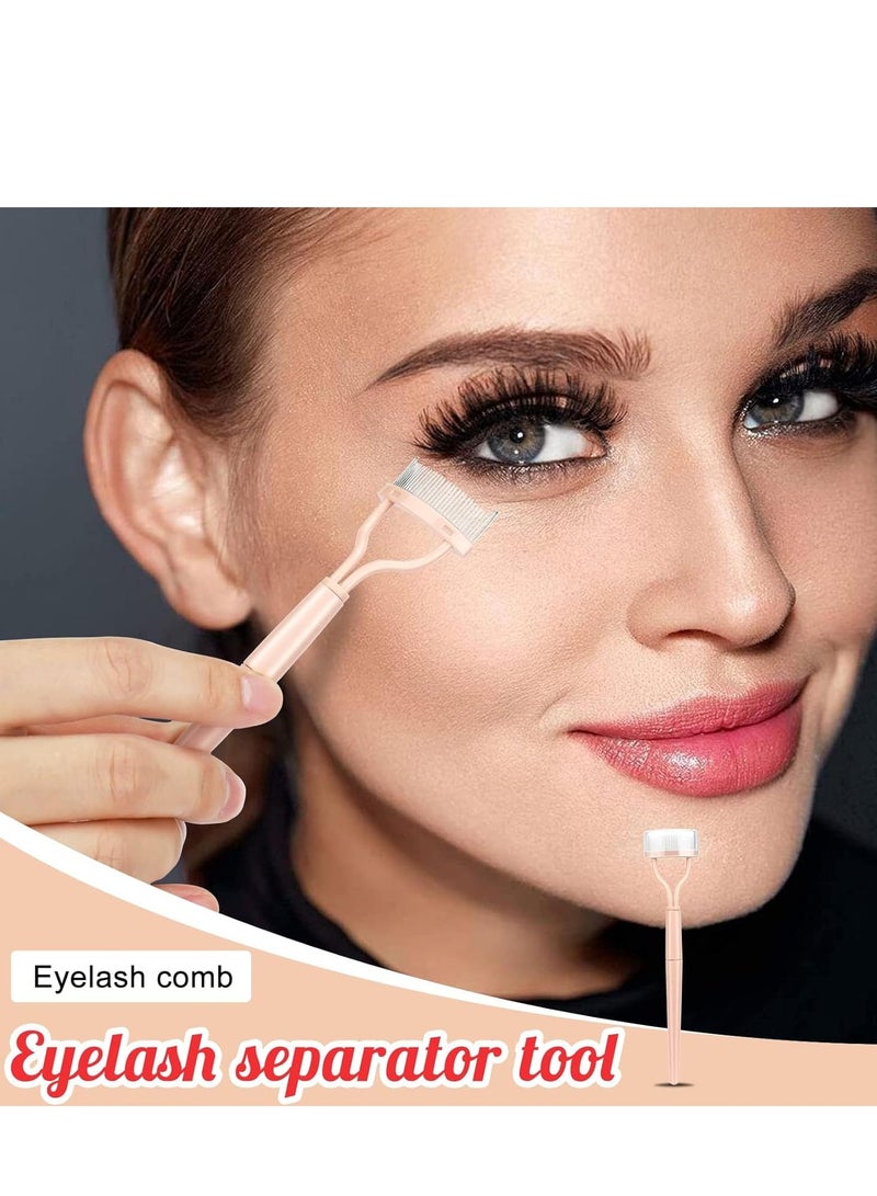 SYOSI 4 in 1 Eyelash Applicator Tool Kit, False Lash Clip Portable Curlers Separator Mascara Comb Buddy Set for Women Girls - Image 3
