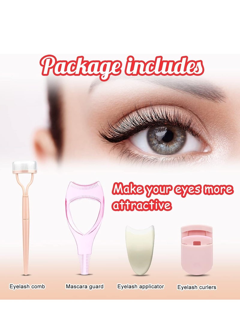 SYOSI 4 in 1 Eyelash Applicator Tool Kit, False Lash Clip Portable Curlers Separator Mascara Comb Buddy Set for Women Girls - Image 2