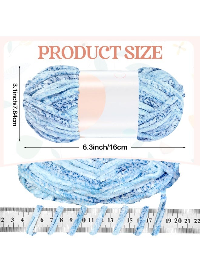 سونسر 6 قطع من خيوط الشنيل الناعمة السميكة للكروشيه، خيوط ناعمة ودافئة للأطفال للحيكة والكروشيه، بطانية DIY Craft Amigurumi Pack مع إكسسوارات الكروشيه A - Image 2