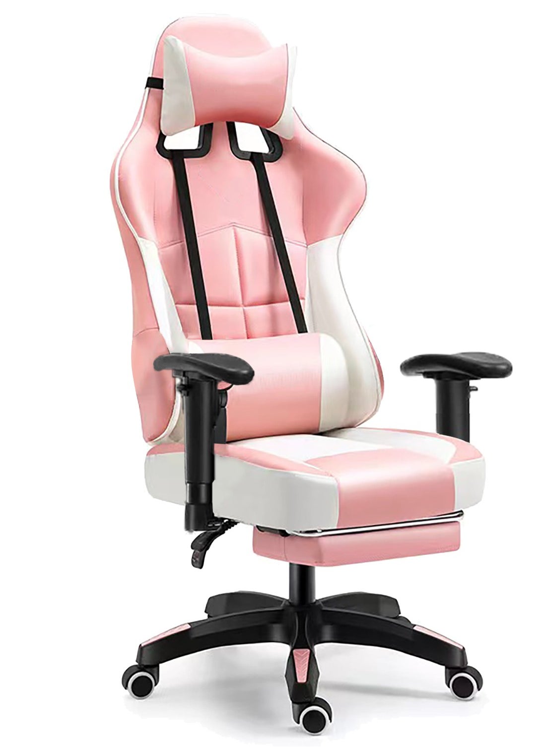 Gaming Office Chair with Footrest Ergonomic Leather Video Game Chair Adjustable Armrest High Back Gamer Chair with Headrest and Lumbar Support 