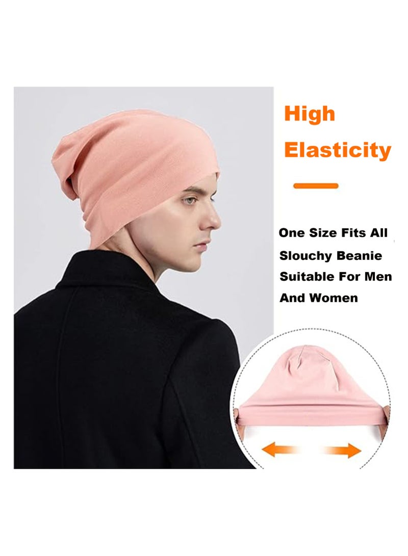 SYOSI Slouch Beanie Hat, Soft Cotton Beanie, Lightweight Jersey Beany Hat, Thin Winter Hats for Men Women, Breathable Slouch Hat Seasons  - Image 3