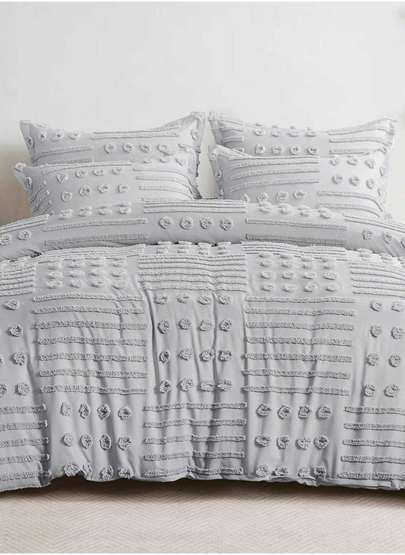 Family Bed Plain embroidered cotton quilt 3 pieces, size 220 x 240 cm, model 4102 from Family Bed 