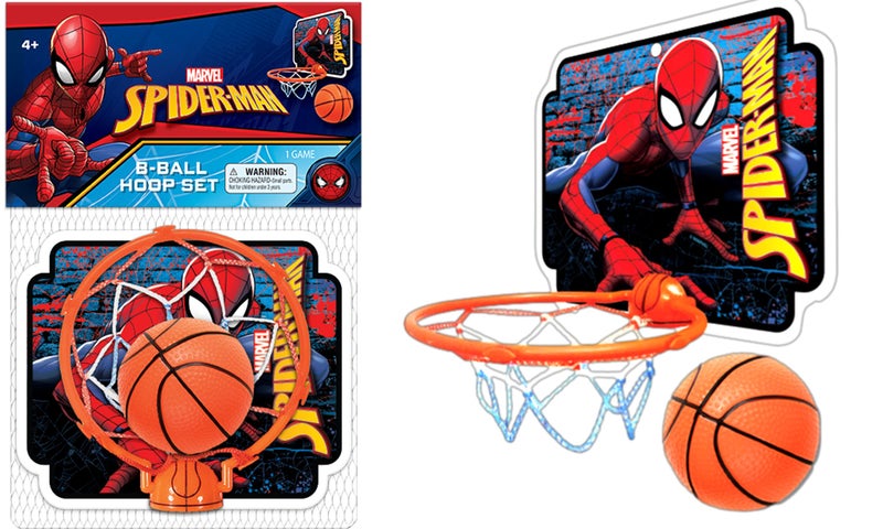 Ja-Ru JARU Marvel Spiderman Mini Basketball Hoop 1 Unit Self Adhesive Wall Door Mount Office or Bedroom Basketball Hoop with Ball for Kids Indoor Outdoor Sports Game Spid68221s - Image 3