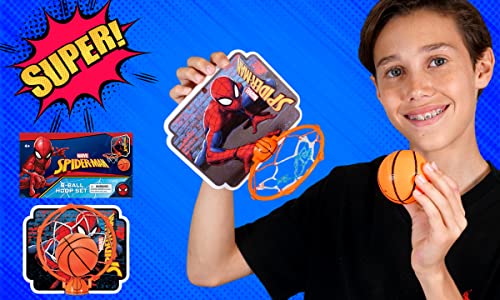 Ja-Ru JARU Marvel Spiderman Mini Basketball Hoop 1 Unit Self Adhesive Wall Door Mount Office or Bedroom Basketball Hoop with Ball for Kids Indoor Outdoor Sports Game Spid68221s - Image 5