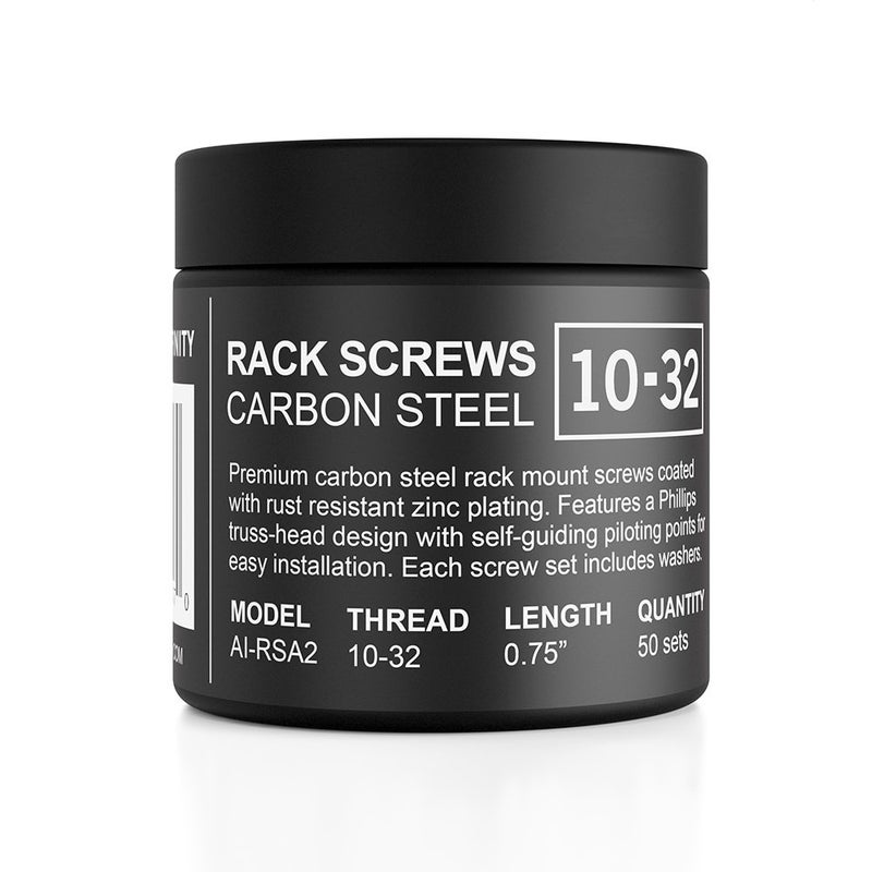 AC Infinity Carbon Steel 10/32 Rack Screws and Nylon Washers. 50-Piece Set for Equipment Server Racks, enclosures, and cabinets. - Image 3