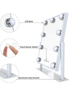 Hollywood Style Lighted Vanity Mirror, 40 x 32 cm, with 3 Color Settings, Dimmable Touch Button, 9 LED Bulbs, Adjustable Brightness, LED Lighted Cosmetic Mirror for Dressing Table, Bedroom, Bathroom, Professional Makeup Mirror, Elegant Hollywood Glam Mirror, Modern Home Décor, Vanity Mirror - pzsku/ZCB908219486456890287Z/45/_/1736336756/30ebce0c-9597-4c91-8ab4-e72d70b2a5dd