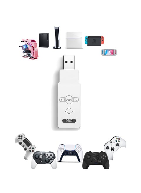 محول وحدة تحكم لاسلكية، محولات وحدة تحكم لوحدة تحكم Xbox Series X|S/وحدة تحكم Xbox One X|S/وحدة تحكم Elite Series 2/PS5/PS4/Switch للعب على PS4/Switch/Windows 11&10 PC