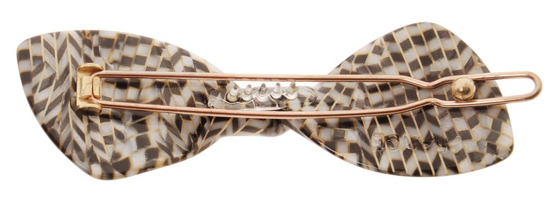 France Luxe Mini Bow on Tige Boule Barrette - Opera Silver - Image 2