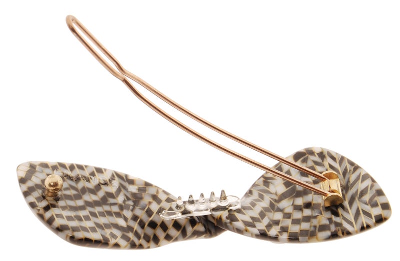 France Luxe Mini Bow on Tige Boule Barrette - Opera Silver - Image 3