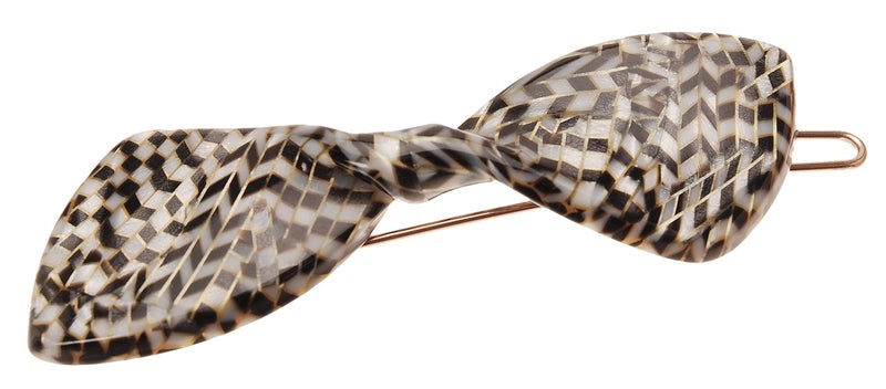 France Luxe Mini Bow on Tige Boule Barrette - Opera Silver - Image 1