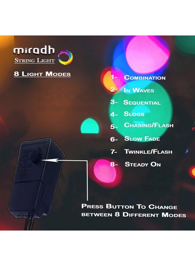 MIRADH ميرا 20م 80 ضوء LED خارجي مزخرف 8 أوضاع أضواء ديوالي للزينة للمنزل، أضواء لتزيين ديوالي، أضواء LED لتزيين المنزل، أضواء شريط LED (متعددة الألوان) - Image 3