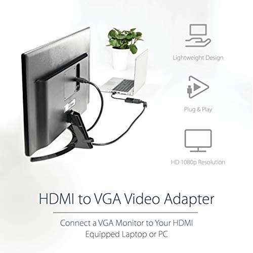 StarTech.com 1080p 60Hz HDMI to VGA High Speed Display Adapter - Active HDMI to VGA (Male to Female) Video Converter for Laptop/PC/Monitor (HD2VGAE2) - Image 2
