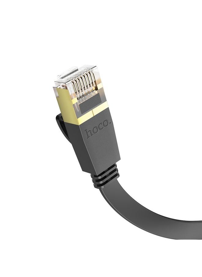 BURAQ hoco US07 Category 6 Pure Copper Gigabit Flat Cable, Length:3m(Black)  - Image 3