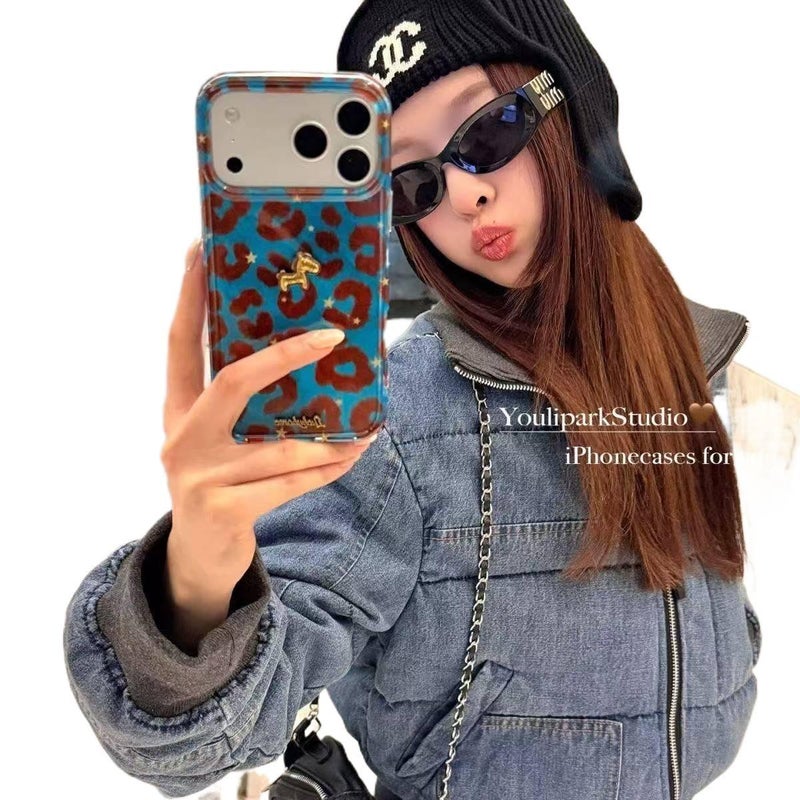 غطاء واقي بسيليكون لـ iPhone 15 / 15 Plus / 15 Pro / 15 Pro Max مع نمرة وقبضة مضادة للانزلاق مع مقاوم للصدمات مع حماية من السقوط باللون Leopard Print مضاد للانزلاق من السيليكون - Image 2