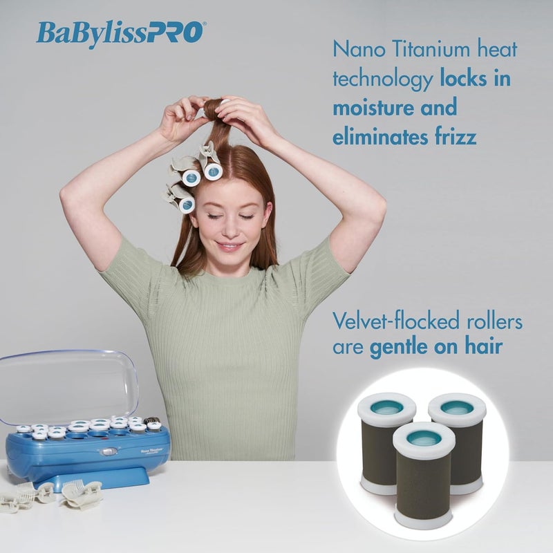 BaBylissPRO Nano Titanium Hot Rollers Set with 20 Velvety Flocked Rollers - Image 4