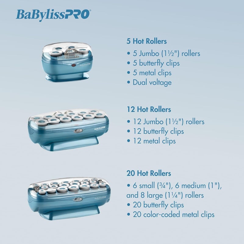 BaBylissPRO Nano Titanium Hot Rollers Set with 20 Velvety Flocked Rollers - Image 3