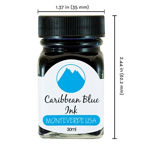 Monteverde USA Ink with ITF Technology, 30 ml Caribbean Blue (G309CU) - Image 2