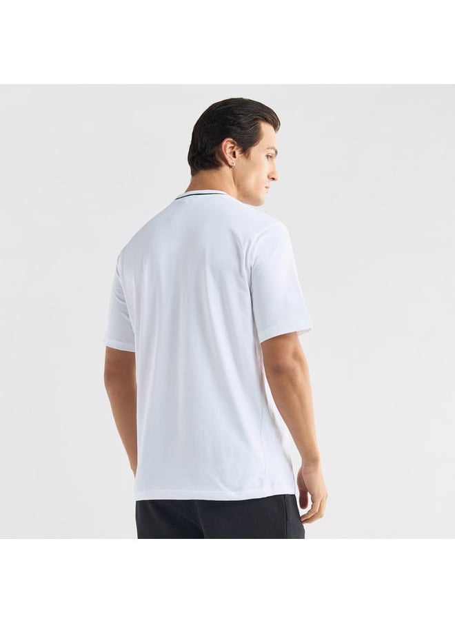 FAV Solid T-shirt with Round Neck and Short Sleeves  - Image 3