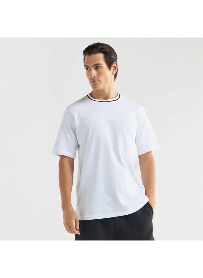 FAV Solid T-shirt with Round Neck and Short Sleeves