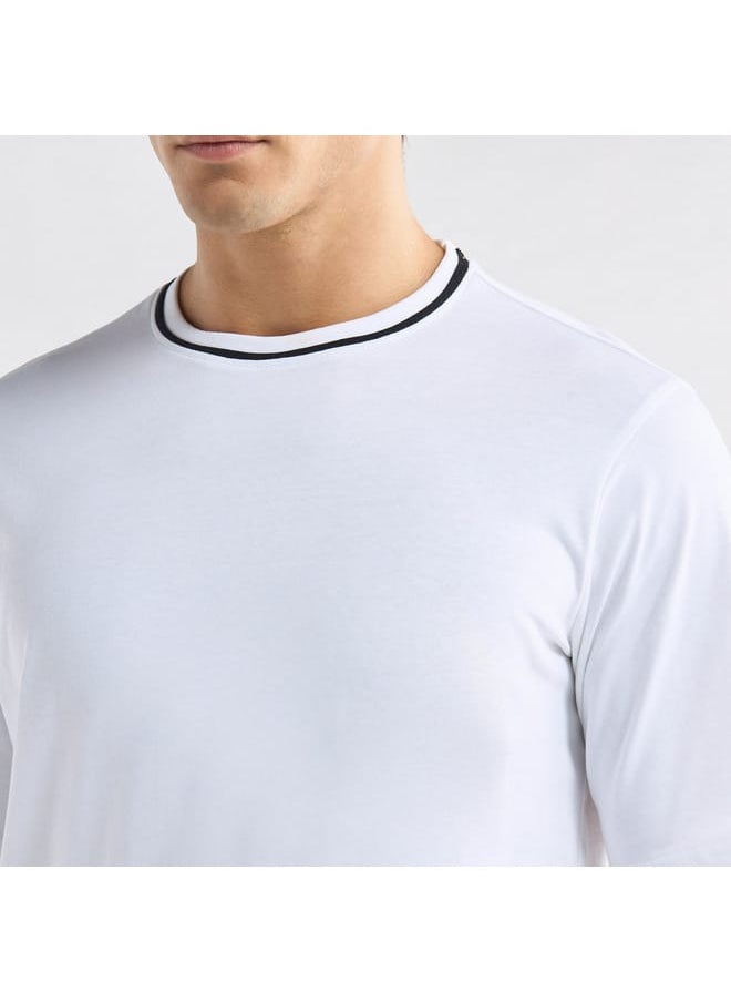 FAV Solid T-shirt with Round Neck and Short Sleeves  - Image 4