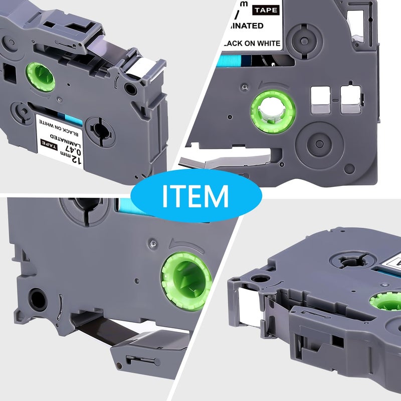 JOJOME TZE-231 Compatible Label Tape Replacement for Brother TZe-231 TZ-231, Black on White, Compatible for P Touch PT-D200 PT-D210 PTH100 PT-D400, 0.47" x 26.2'(12mm x 8m), 4 Packs - Image 2