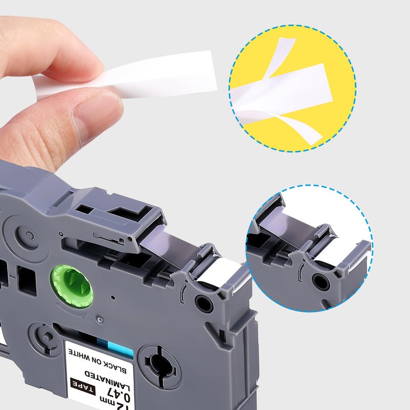 JOJOME TZE-231 Compatible Label Tape Replacement for Brother TZe-231 TZ-231, Black on White, Compatible for P Touch PT-D200 PT-D210 PTH100 PT-D400, 0.47" x 26.2'(12mm x 8m), 4 Packs - Image 4