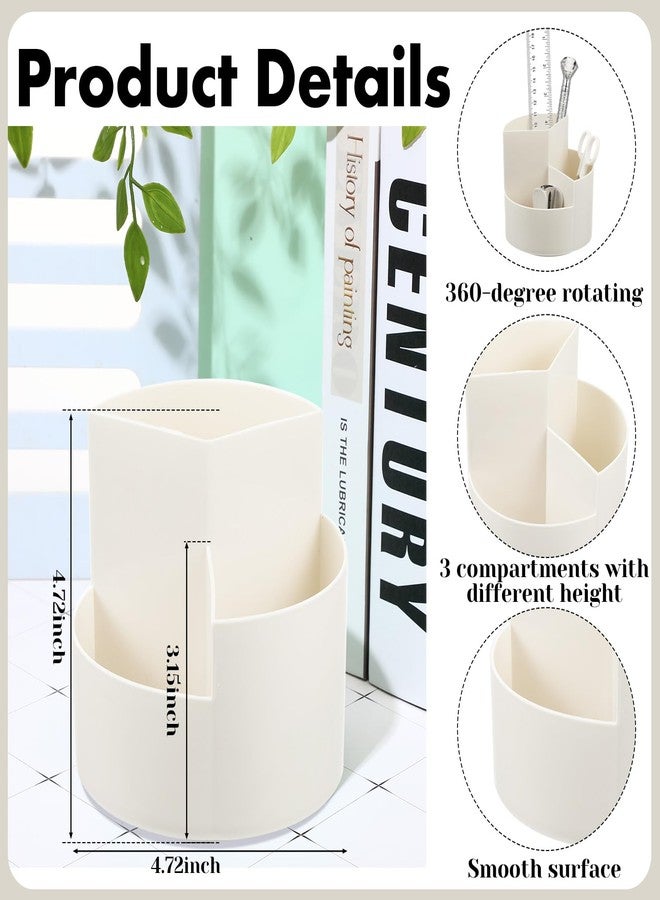Marspark Office Desk Accessories 12 Pcs Office Supplies Set 360° Rotating Pen Holder, Stapler, Tape Dispenser, Scissor, Sticky Notes, Binder Clips, Desk Organizers Gift for School (Beige) - Image 2