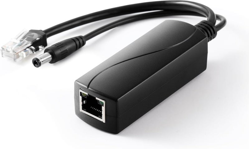 REVODATA 2.5G PoE Splitter 12V/2A, DC 5.5 * 2.5mm Plug, 48V PoE to DC 12V/2A 24W Output, 2.5Gbps Ethernet Comply IEEE802.3af/at, Plug and Play for IP Camera, Smart Home - Image 1