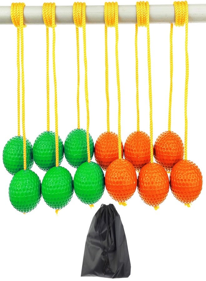 Miokun 6 Pack Ladder Balls Ladder Toss Balls Replacement with Storage Bag for Toss Match (Orange Green) - Image 1