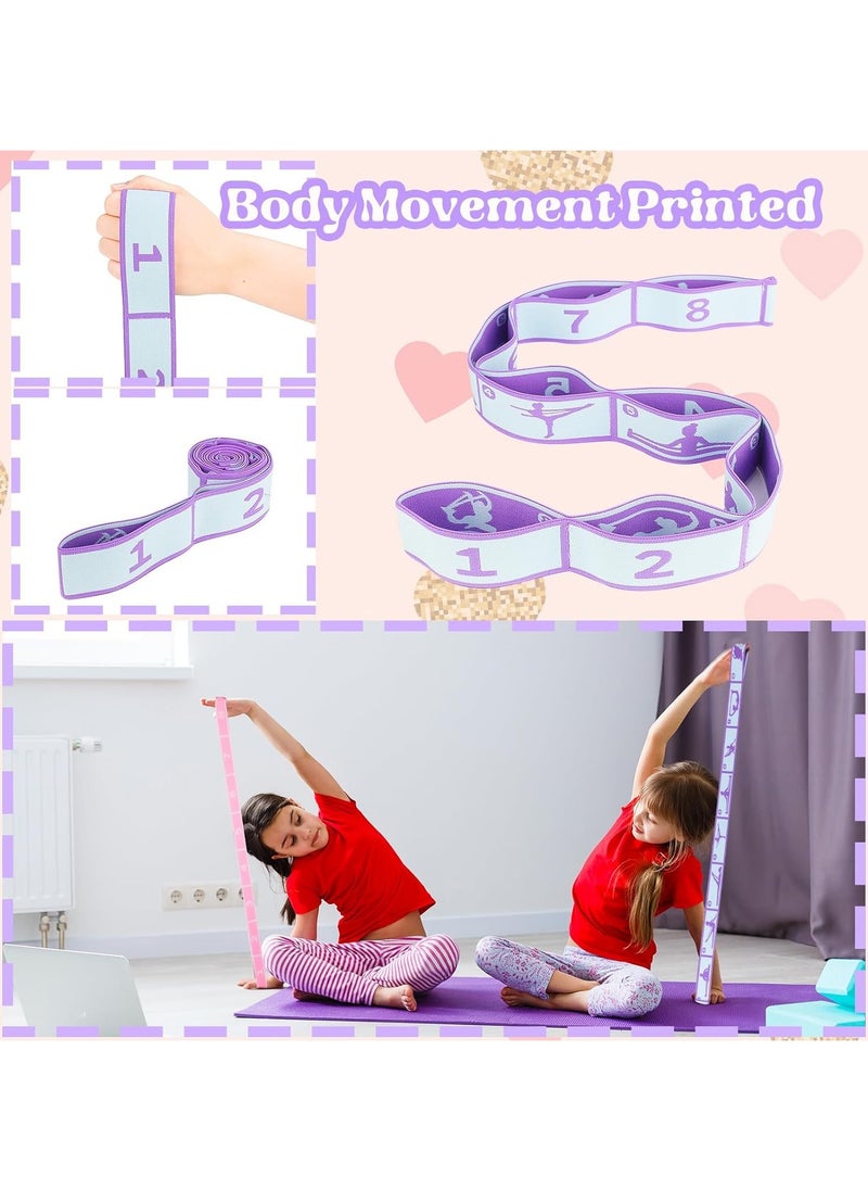Generic Yoga Stretch Strap, Adjustable 8 Loops Yoga Strap Exercise Band, Stretch Band for Physical Therapy, Pilates Dance and Gymnastics (Purple)  - Image 4