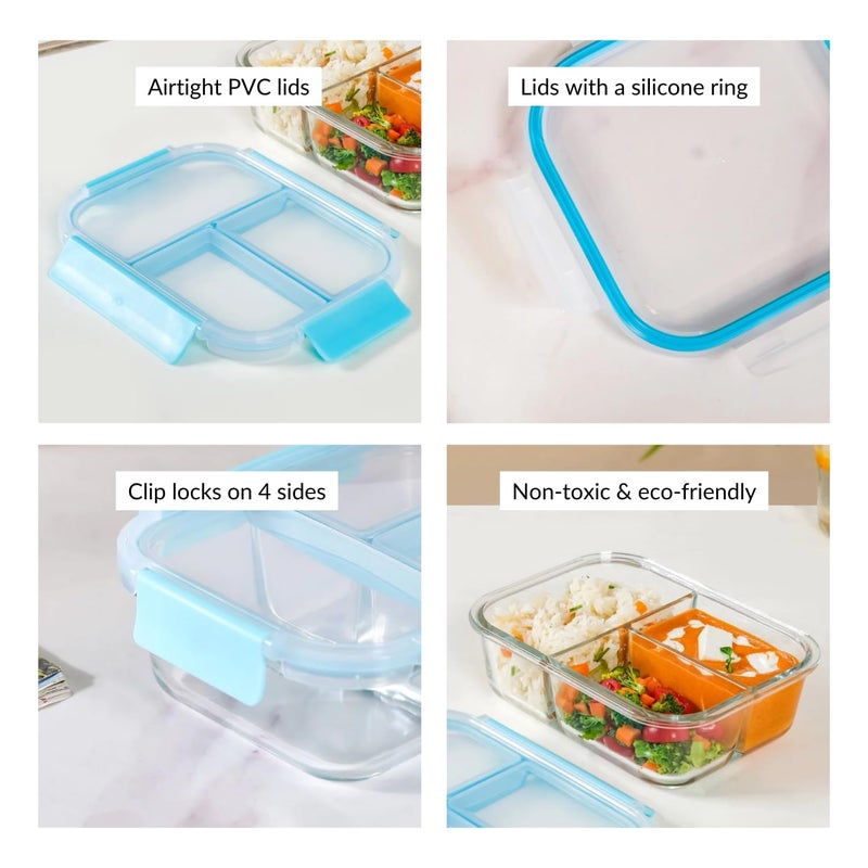 black sparrow 3 Compartment Thermal Insulated Bento Lunch Box with Spoon for KidsAdult Plastic Snacks Tiffin Box for School Office Picnic Tour Trip Leak Proof Meal Box - Image 4