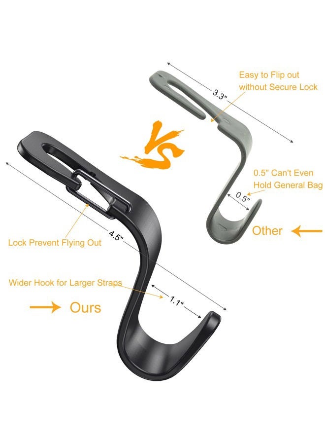 EldHus Ofspower 4-Pack Car Vehicle Back Seat Headrest Hook Hanger Storage for Purse Groceries Bag Handbag - Image 2