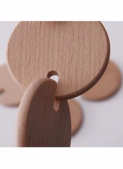 واي آند دي Wooden Interlocking Discs Teether Toys, for Essential Toy Infant Toddler Development Child Natural Baby Finger Grasping  - Image 4