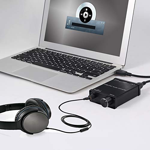 LiNKFOR USB DAC and Headphone Amplifier, Coaxial/Optical/6.35mm Headphone Output, USB to Coaxial S/PDIF Digital to Analog Converter Comaptible with Windows XP 7 10 and Mac PS4 PS3 - Image 4