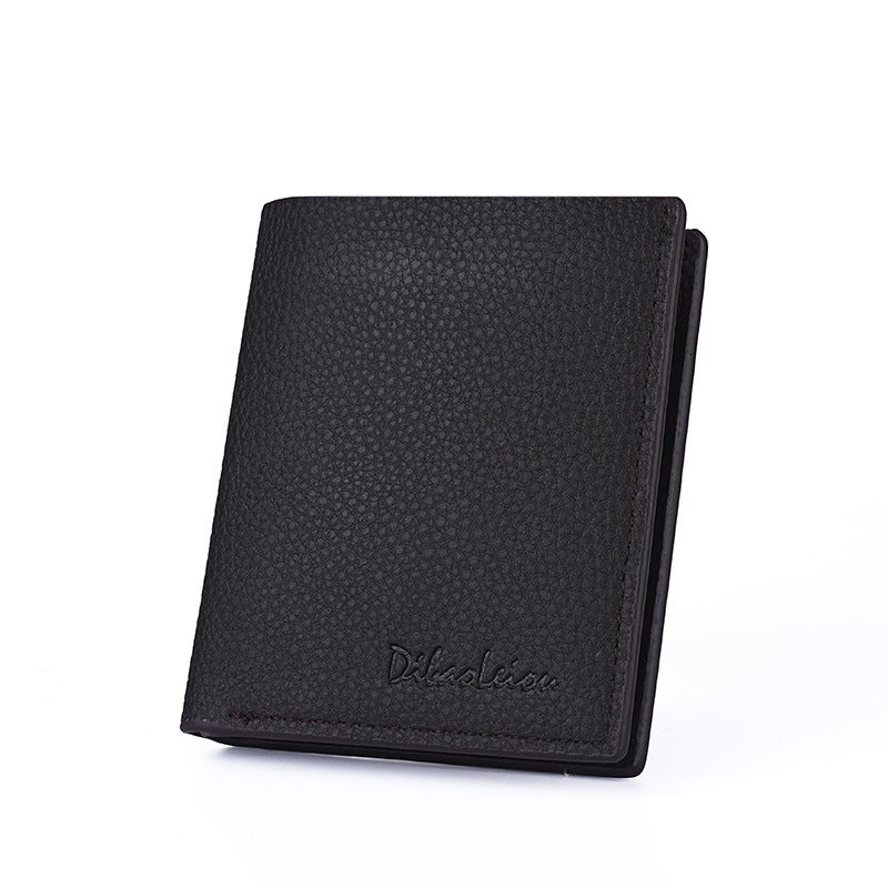 Factory Direct Mens Wallet Casual Business Gift Brown Vertical