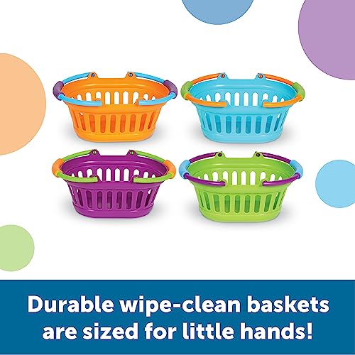 Learning Resources New Sprouts Stack of Baskets - 4 Pieces, Ages 18 mos+ Toddler Pretend Play Toys, Play Grocery Basket, Perfect for Easter Baskets - Image 3