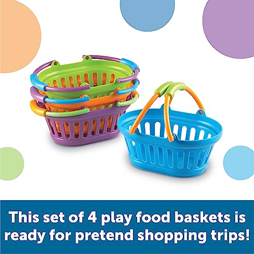 Learning Resources New Sprouts Stack of Baskets - 4 Pieces, Ages 18 mos+ Toddler Pretend Play Toys, Play Grocery Basket, Perfect for Easter Baskets - Image 2