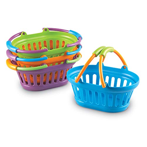 Learning Resources New Sprouts Stack of Baskets - 4 Pieces, Ages 18 mos+ Toddler Pretend Play Toys, Play Grocery Basket, Perfect for Easter Baskets - Image 1