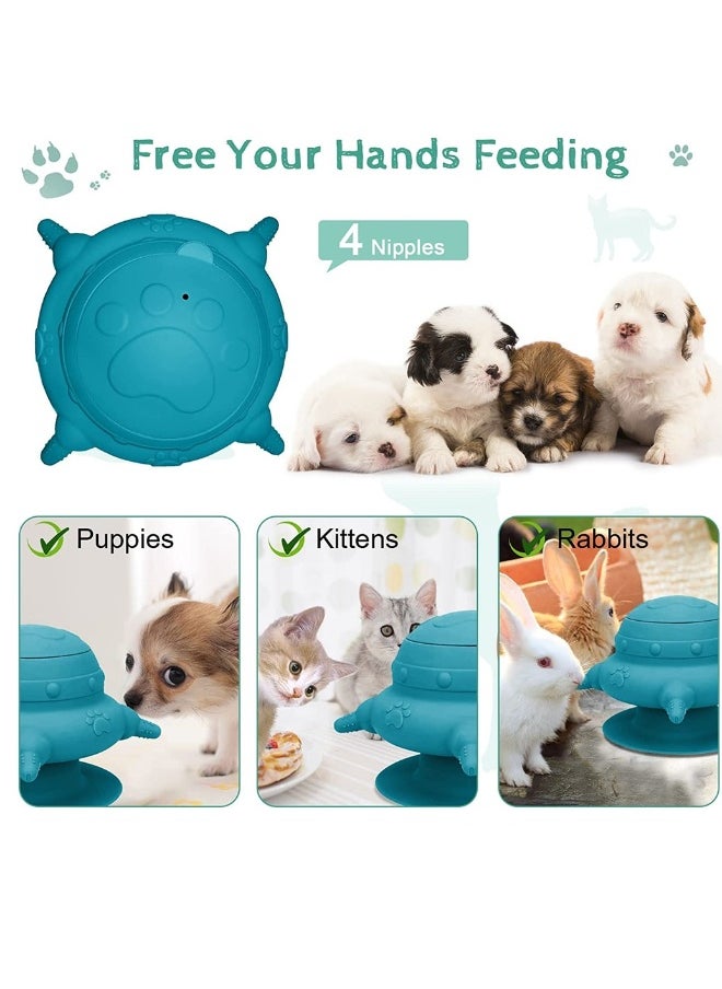 Generic - Puppy Feeder for Multiple Puppies 240 ml Puppy Milk Feeder Puppy Bottles for Nursing Silicone Puppy Nursing Station with 4 Teats for Kittens Puppies Rabbits Nursing Supplies - Image 1