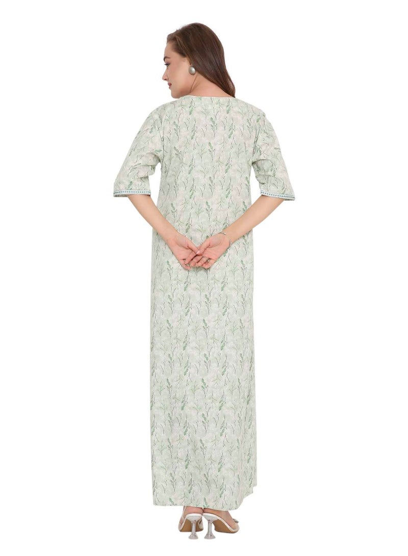 HANA & SARA NEW SHORT SLEEVE PRINTED LONG ARABIC KAFTAN JALABIYA DRESSES  - Image 2