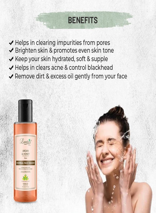 Luster Argan & Honey Face Wash | Enriched With Rose Extracts | Helps Hydrate & Glowing Skin | For Glowing Skin | Paraben & Sulphate Free - 110 ml (Pack of 4) - Image 2