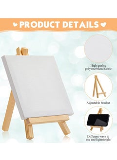 GBQ 8Pcs Mini Canvas With Easel Painting Set 10*10Cm  - Image 3